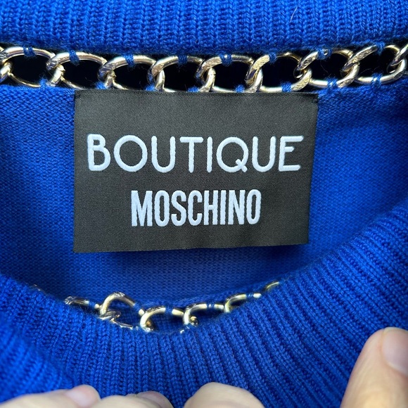 Boutique Moschino Blue Chain Detail Sweater, size 8 - Picture 8 of 8